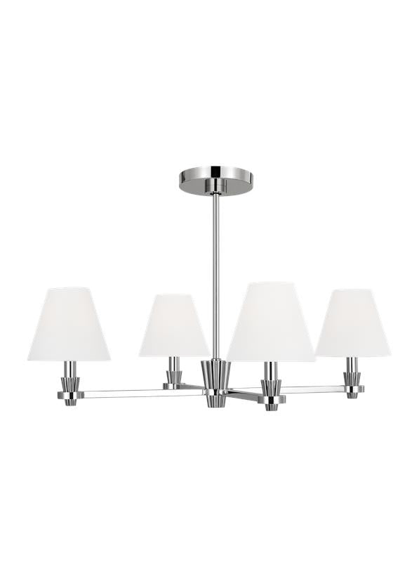 Visual Comfort Studio Alexa Hampton Paisley Medium Chandelier in Polished Nickel AC1114PN