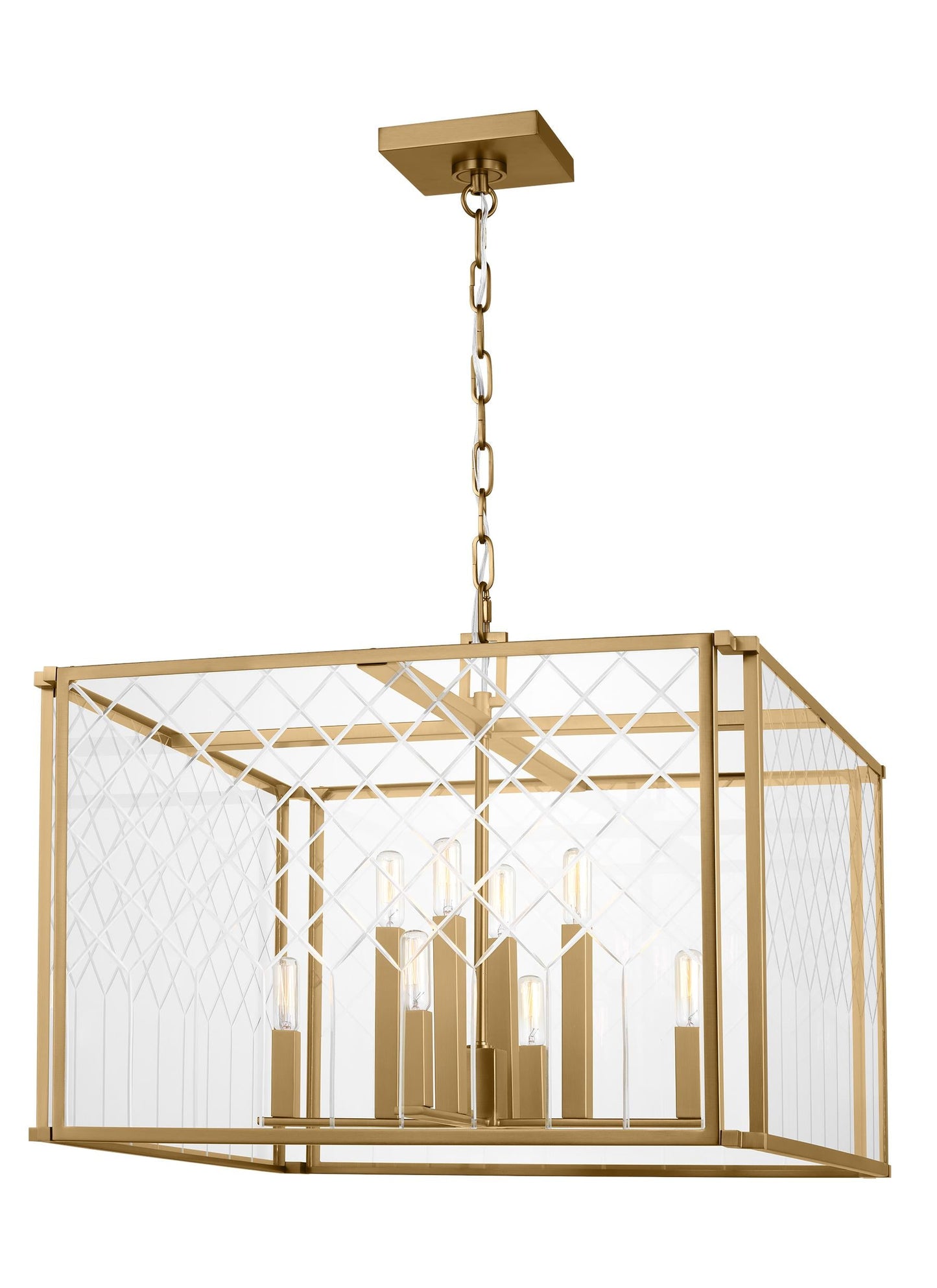 Visual Comfort Studio Alexa Hampton Erro Large Lantern in Burnished Brass AC1158BBS