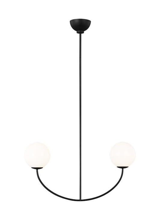 Visual Comfort Studio AERIN Galassia Two Light Linear Chandelier in Midnight Black AEC1042MBK