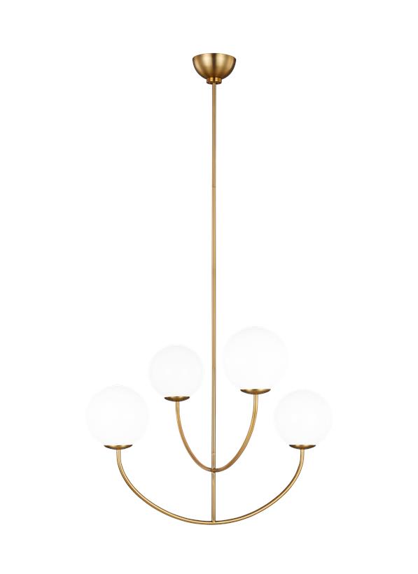 Visual Comfort Studio AERIN Galassia Four Light Chandelier in Burnished Brass AEC1054BBS