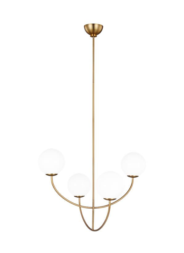 Visual Comfort Studio AERIN Galassia Four Light Chandelier in Burnished Brass AEC1054BBS