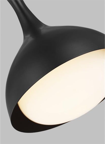 Visual Comfort Studio AERIN Lucerne One Light Small Pendant in Midnight Black and Burnished Brass AEP1011BBSMBK