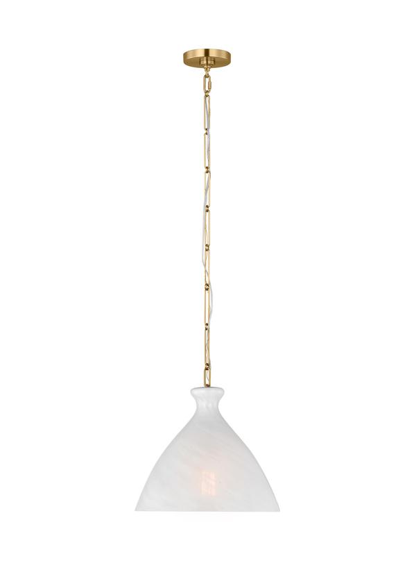 Visual Comfort Studio AERIN Athena Medium Pendant in Burnished Brass AEP1081BBSWSG