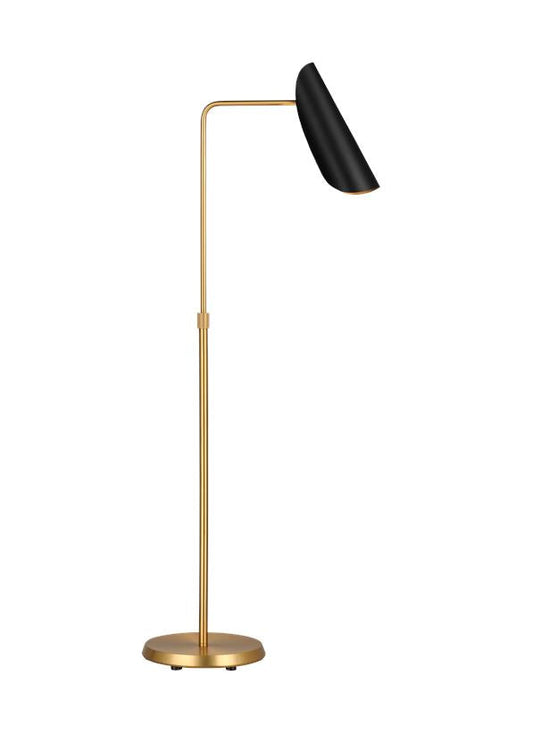 Visual Comfort Studio AERIN Tresa Task Floor Lamp in Midnight Black and Burnished Brass AET1001BBSMBK1