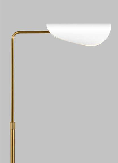 Visual Comfort Studio AERIN Tresa Task Floor Lamp in Matte White and Burnished Brass AET1001BBSMWT1