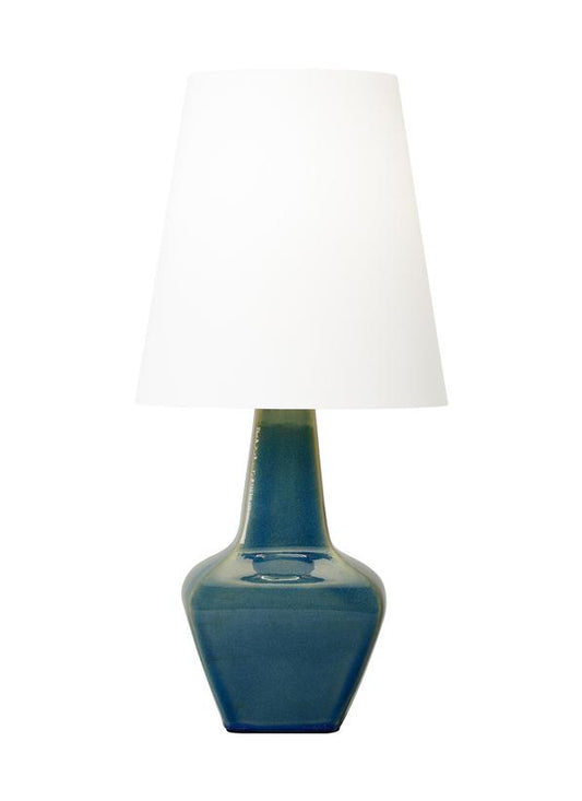 Visual Comfort Studio AERIN Diogo Medium Table Lamp in Blue Anglia Crackle AET1151BAC1