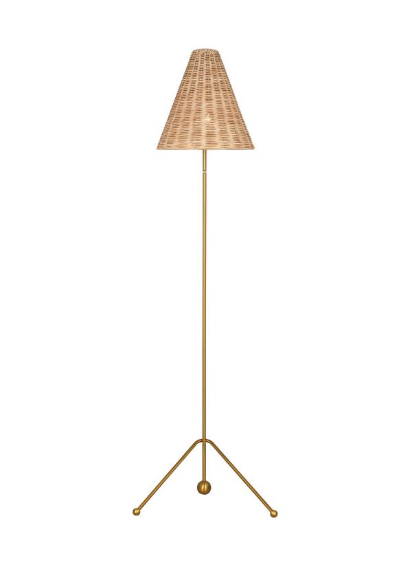 Visual Comfort Studio AERIN Gustav Medium Floor Lamp in Burnished Brass AET1171BBSBRTN1