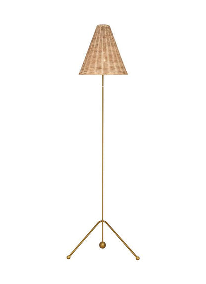 Visual Comfort Studio AERIN Gustav Medium Floor Lamp in Burnished Brass AET1171BBSBRTN1