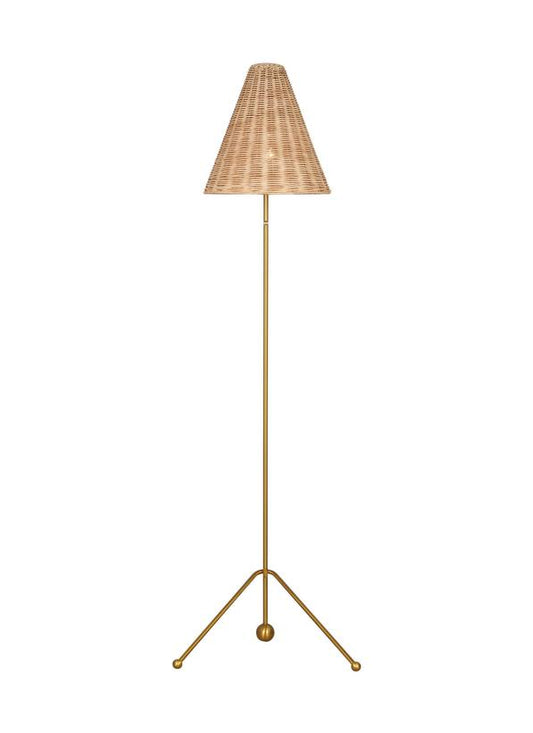 Visual Comfort Studio AERIN Gustav Medium Floor Lamp in Burnished Brass AET1171BBSBRTN1