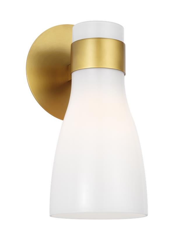 Visual Comfort Studio AERIN Moritz One Light Sconce in Burnished Brass with Milk White Glass AEV1001BBSMG