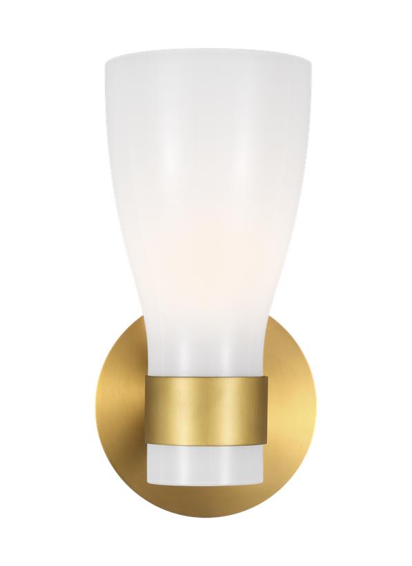 Visual Comfort Studio AERIN Moritz One Light Sconce in Burnished Brass with Milk White Glass AEV1001BBSMG