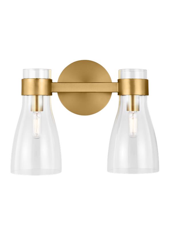 Visual Comfort Studio AERIN Moritz Two Light Vanity in Burnished Brass AEV1002BBS