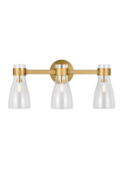 Visual Comfort Studio AERIN Moritz Three Light Vanity in Burnished Brass AEV1003BBS