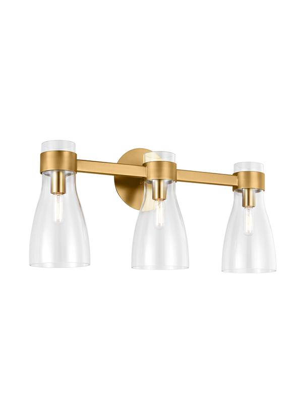 Visual Comfort Studio AERIN Moritz Three Light Vanity in Burnished Brass AEV1003BBS