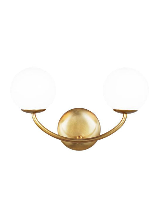 Visual Comfort Studio AERIN Galassia Two Light Vanity in Burnished Brass AEV1012BBS