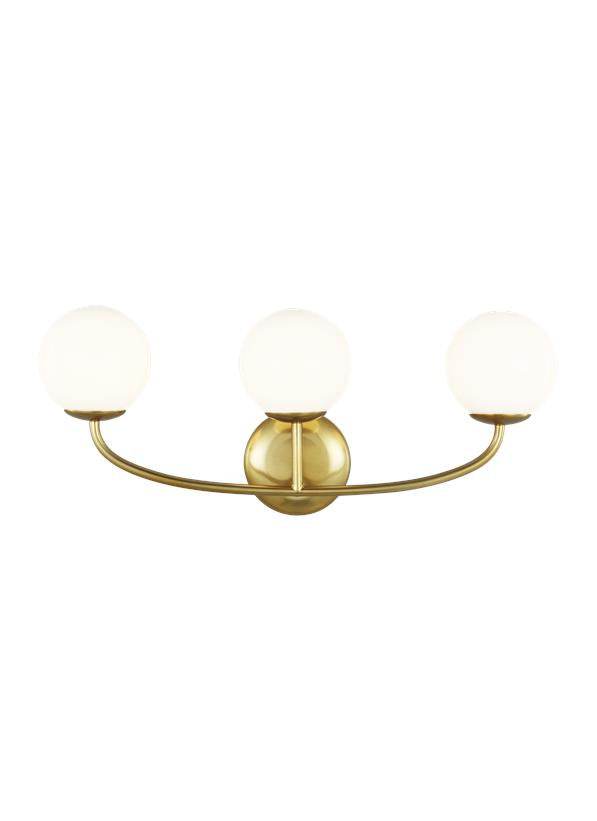 Visual Comfort Studio AERIN Galassia Three Light Vanity in Burnished Brass AEV1013BBS