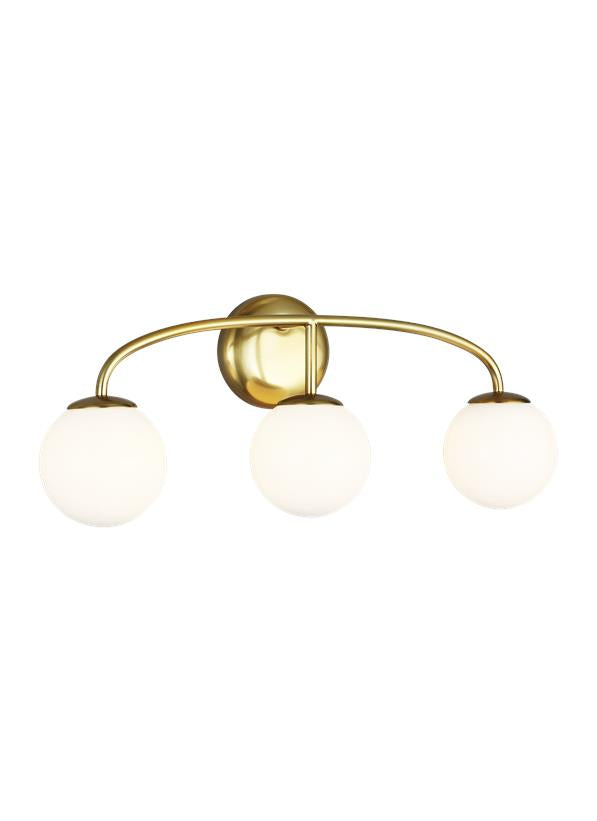 Visual Comfort Studio AERIN Galassia Three Light Vanity in Burnished Brass AEV1013BBS