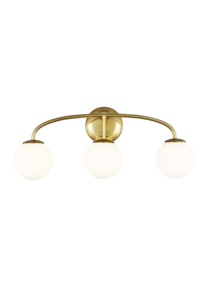 Visual Comfort Studio AERIN Galassia Three Light Vanity in Burnished Brass AEV1013BBS