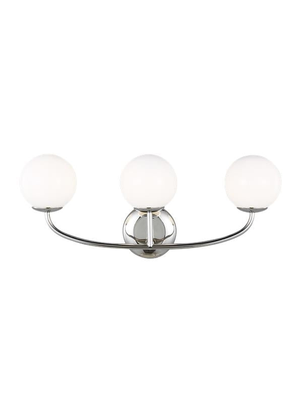 Visual Comfort Studio AERIN Galassia Three Light Vanity in Polished Nickel AEV1013PN