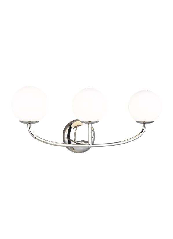 Visual Comfort Studio AERIN Galassia Three Light Vanity in Polished Nickel AEV1013PN