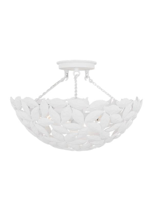 Visual Comfort Studio Alexa Hampton Kelan Semi Flush Mount in Textured White AF1173TXW