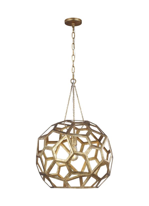 Visual Comfort Studio Alexa Hampton Feccetta Large Pendant in Antique Gild AP1071ADB