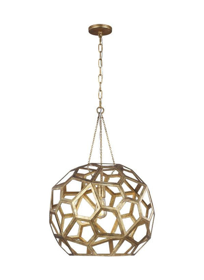 Visual Comfort Studio Alexa Hampton Feccetta Large Pendant in Antique Gild AP1071ADB