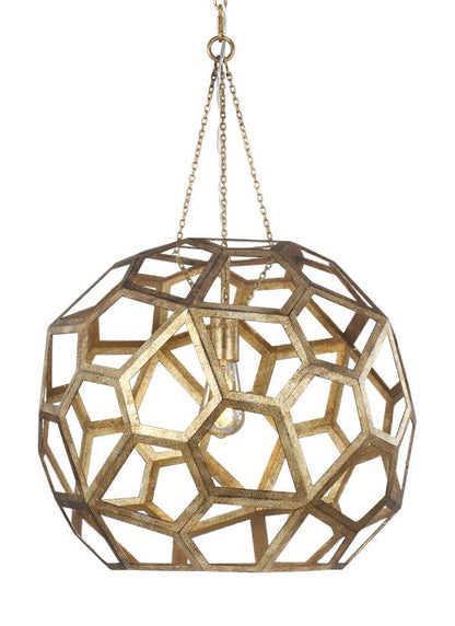 Visual Comfort Studio Alexa Hampton Feccetta Large Pendant in Antique Gild AP1071ADB