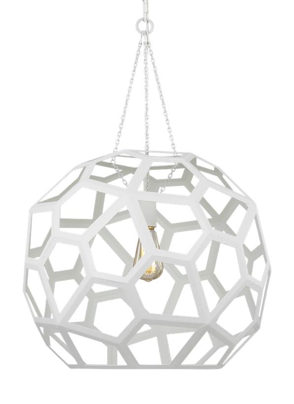 Visual Comfort Studio Alexa Hampton Feccetta Large Pendant in Paper Mache White AP1071PMW