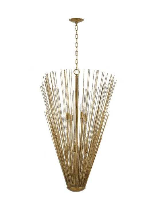 Visual Comfort Studio Alexa Hampton Helios Tall Pendant in Antique Gild AP1158ADB