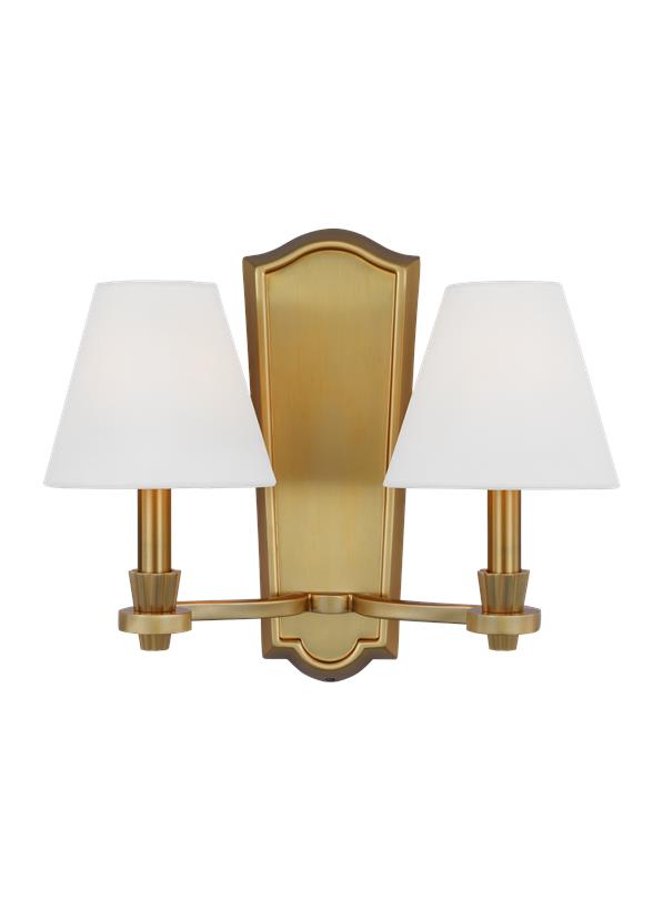 Visual Comfort Studio Alexa Hampton Paisley Double Sconce in Burnished Brass AW1112BBS