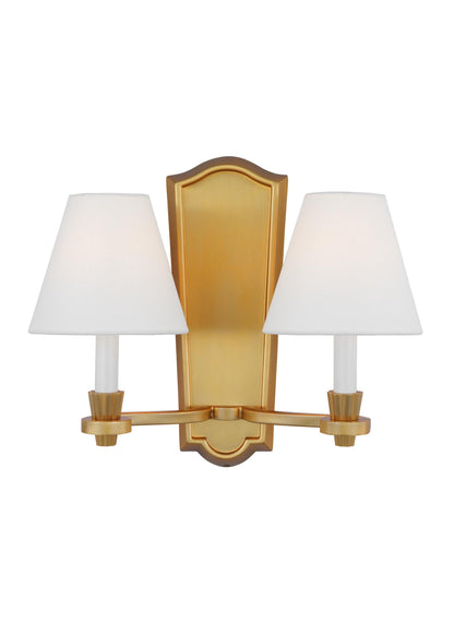 Visual Comfort Studio Alexa Hampton Paisley Double Sconce in Burnished Brass AW1112BBS