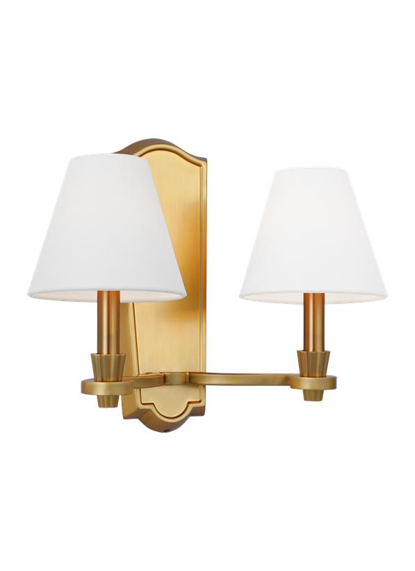 Visual Comfort Studio Alexa Hampton Paisley Double Sconce in Burnished Brass AW1112BBS