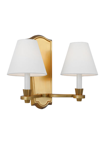 Visual Comfort Studio Alexa Hampton Paisley Double Sconce in Burnished Brass AW1112BBS