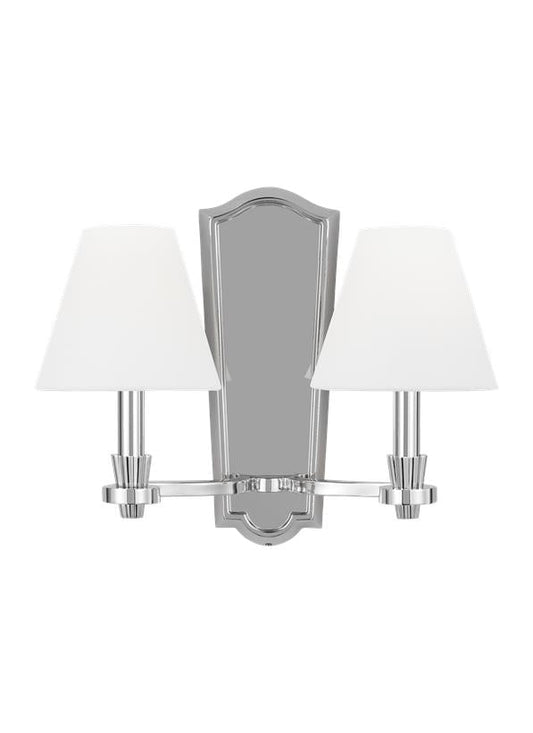 Visual Comfort Studio Alexa Hampton Paisley Double Sconce in Polished Nickel AW1112PN