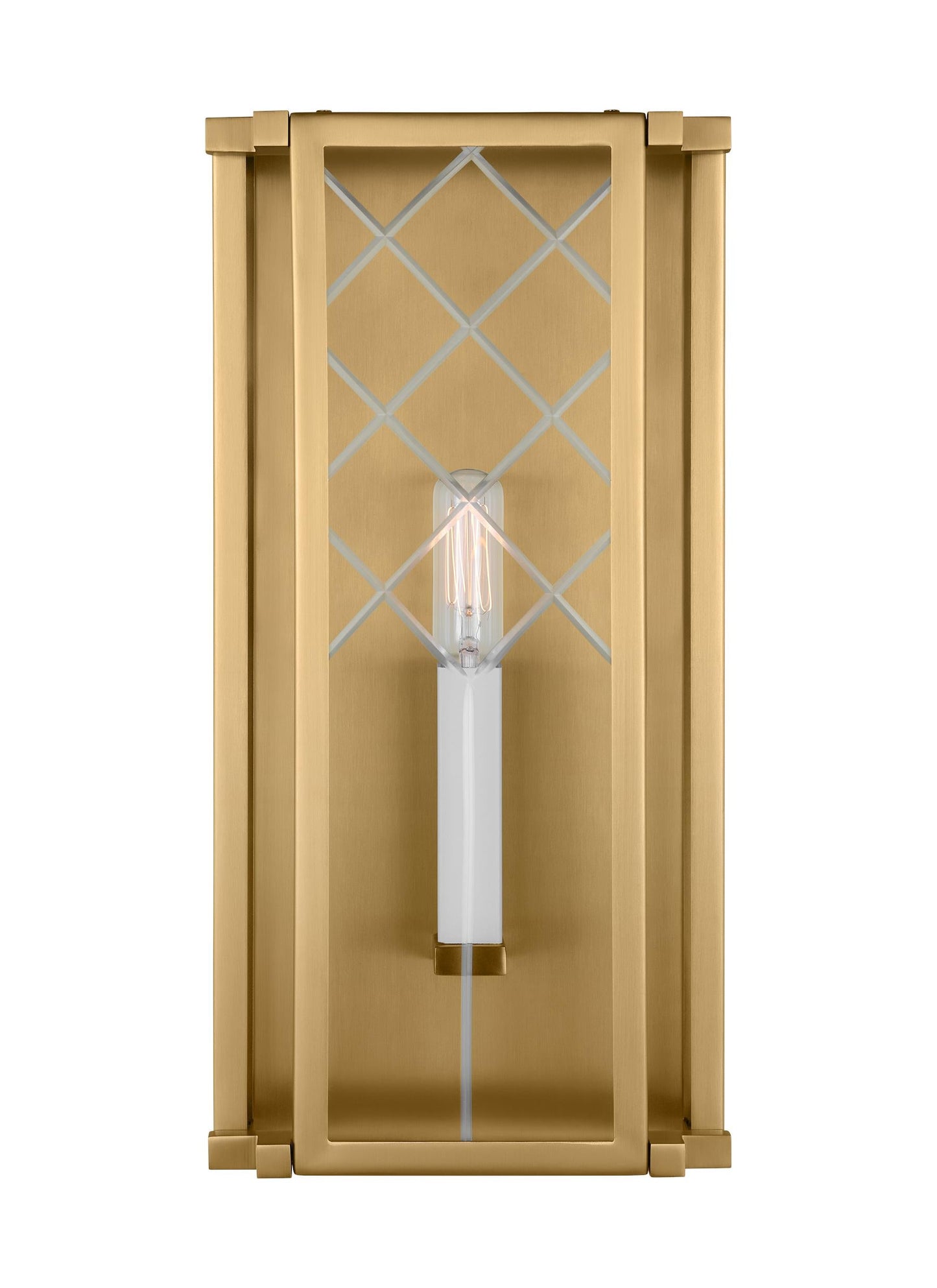 Visual Comfort Studio Alexa Hampton Erro Medium Wall Lantern in Burnished Brass AW1161BBS