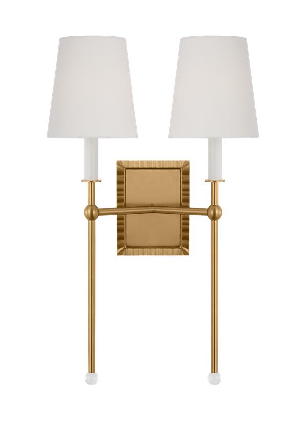 Visual Comfort Studio Alexa Hampton Baxley Double Sconce in Burnished Brass AW1202BBS