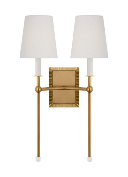 Visual Comfort Studio Alexa Hampton Baxley Double Sconce in Burnished Brass AW1202BBS