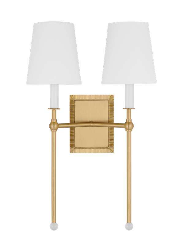 Visual Comfort Studio Alexa Hampton Baxley Double Sconce in Burnished Brass AW1202BBS