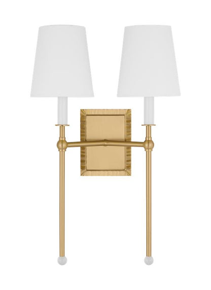 Visual Comfort Studio Alexa Hampton Baxley Double Sconce in Burnished Brass AW1202BBS