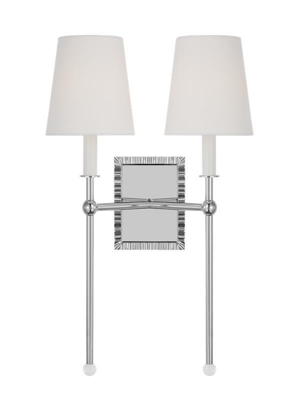 Visual Comfort Studio Alexa Hampton Baxley Double Sconce in Polished Nickel AW1202PN