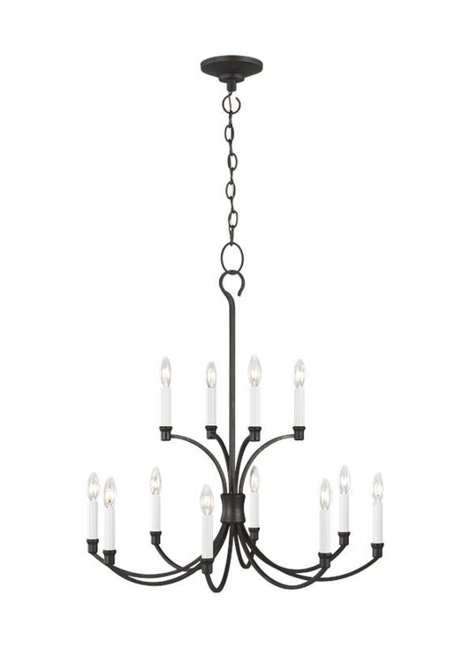 Visual Comfort Studio Chapman & Myers Westerly Medium Chandelier in Smith Steel CC10612SMS