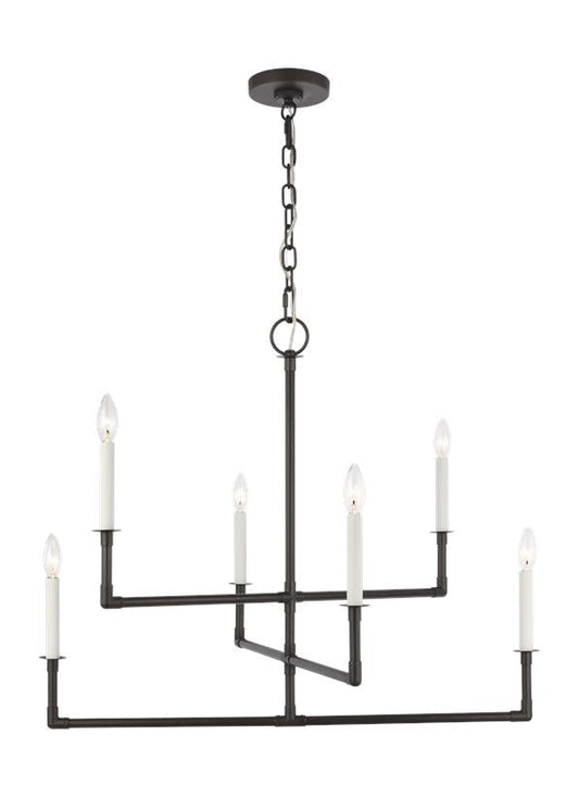 Visual Comfort Studio Chapman & Myers Bayview Medium Chandelier in Aged Iron CC1346AI