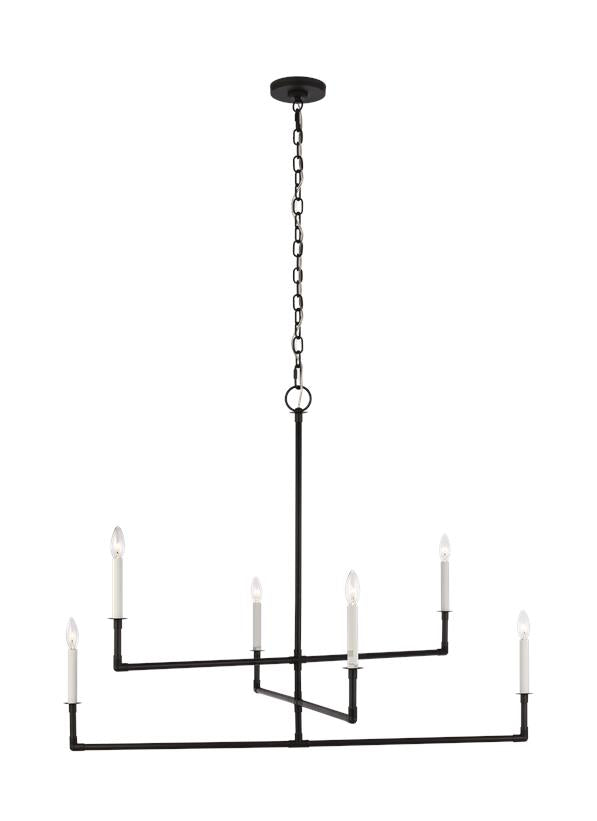 Visual Comfort Studio Chapman & Myers Bayview Large Chandelier in Aged Iron CC1356AI