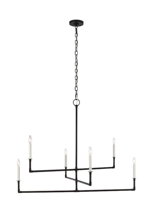 Visual Comfort Studio Chapman & Myers Bayview Large Chandelier in Aged Iron CC1356AI