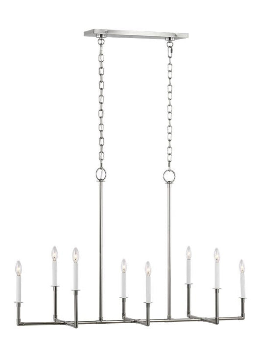 Visual Comfort Studio Chapman & Myers Bayview Linear Chandelier in Polished Nickel CC1368PN