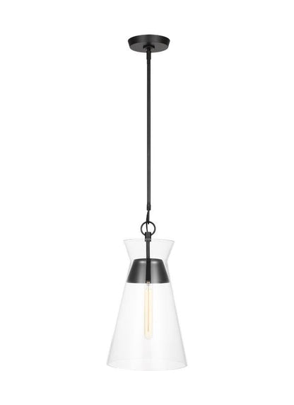 Visual Comfort Studio Chapman & Myers Atlantic Narrow Pendant in Aged Iron CP1021AI