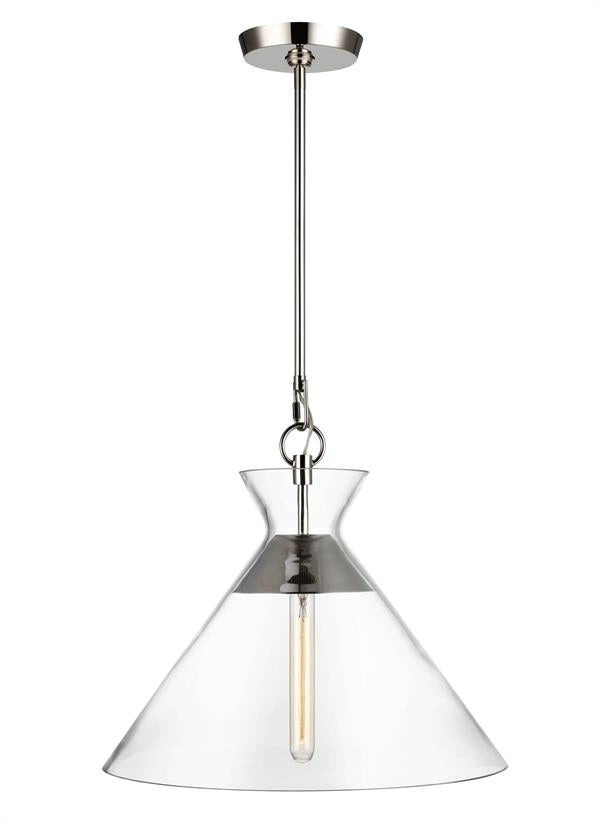 Visual Comfort Studio Chapman & Myers Atlantic Wide Pendant in Polished Nickel CP1031PN