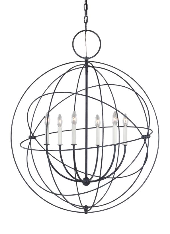 Visual Comfort Studio Chapman & Myers Bayberry Large Pendant in Weathered Galvanized CP1246WGV