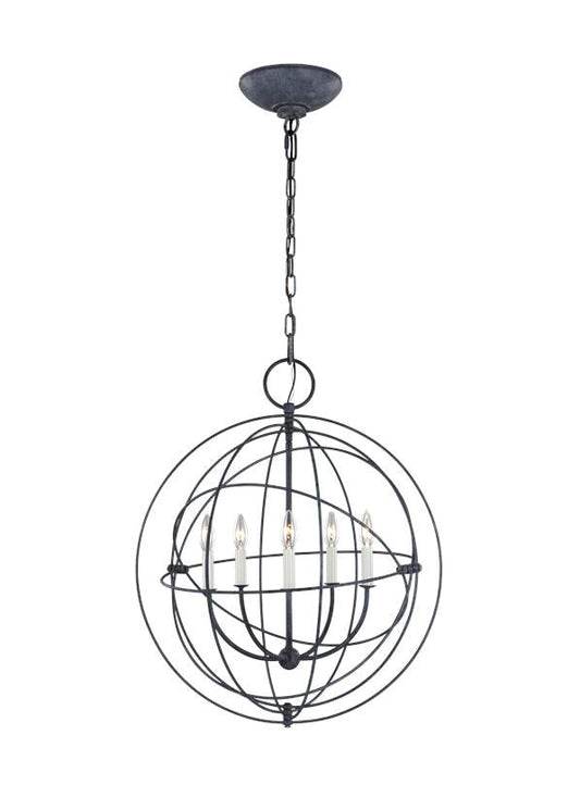 Visual Comfort Studio Chapman & Myers Bayberry Medium Pendant in Weathered Galvanized CP1255WGV